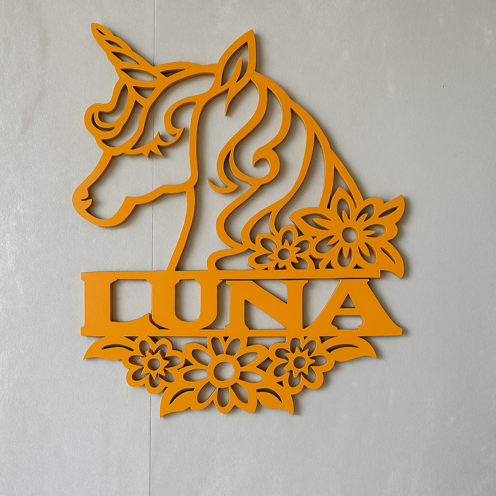 Unicorn name cut out - Laser Wood Designs