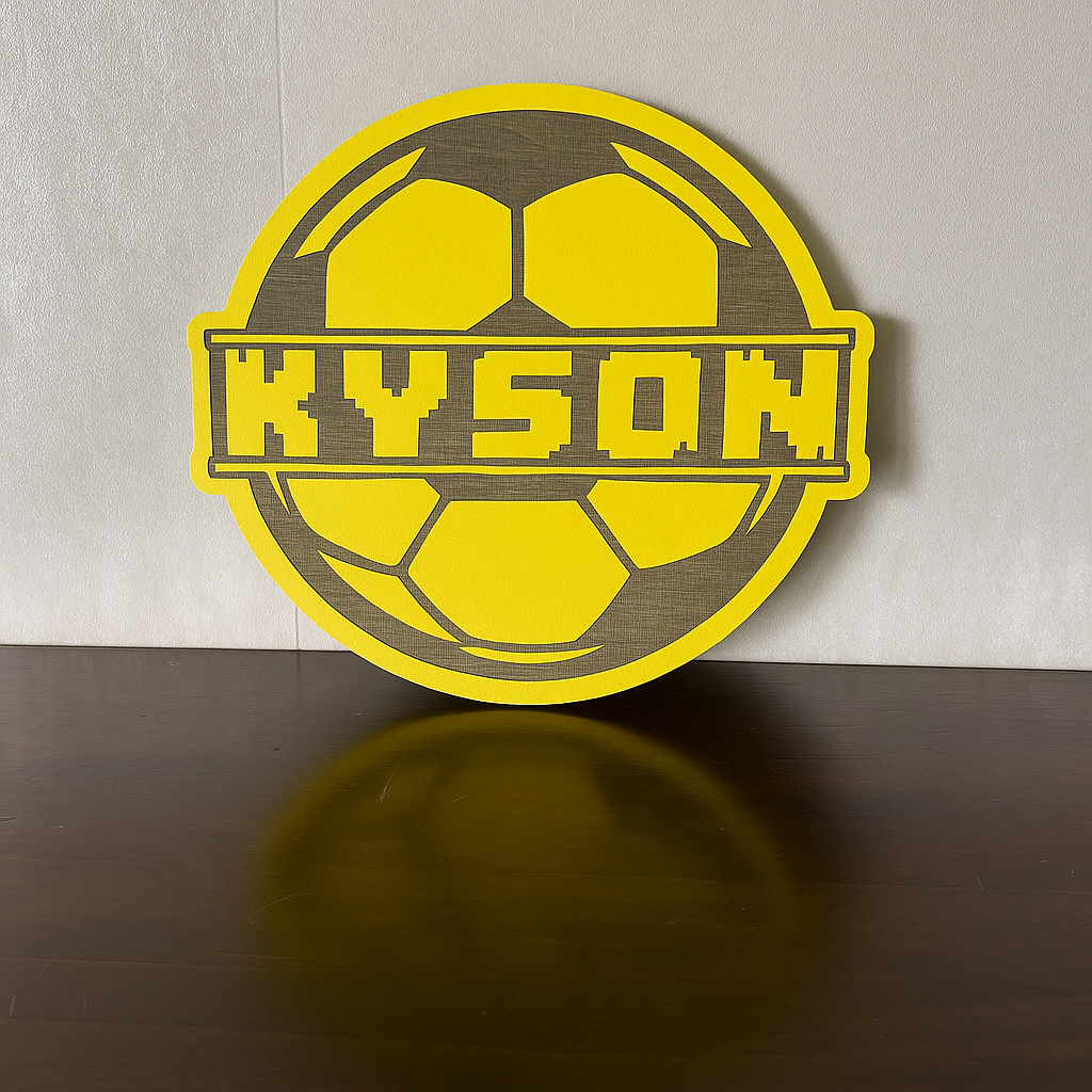 Soccer Ball Name - Laser Wood Designs