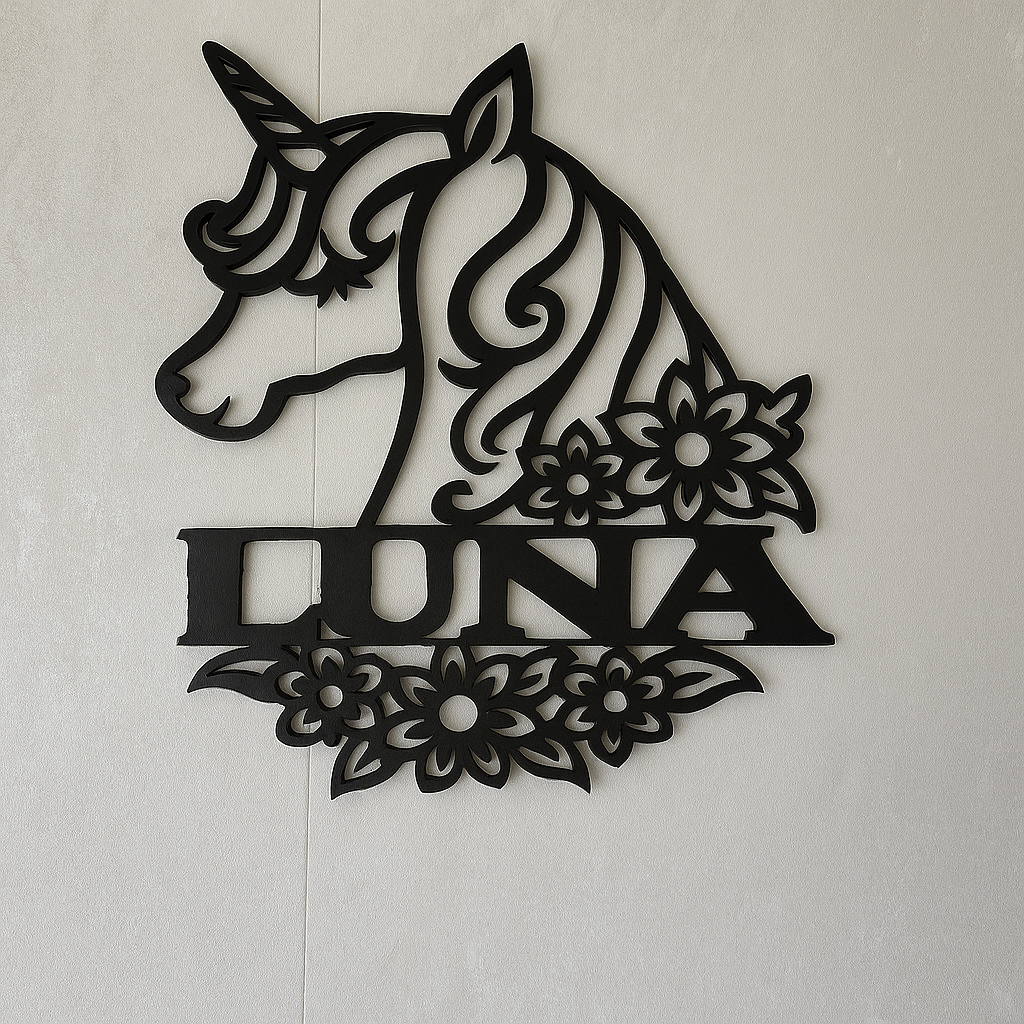 Unicorn name cut out - Laser Wood Designs