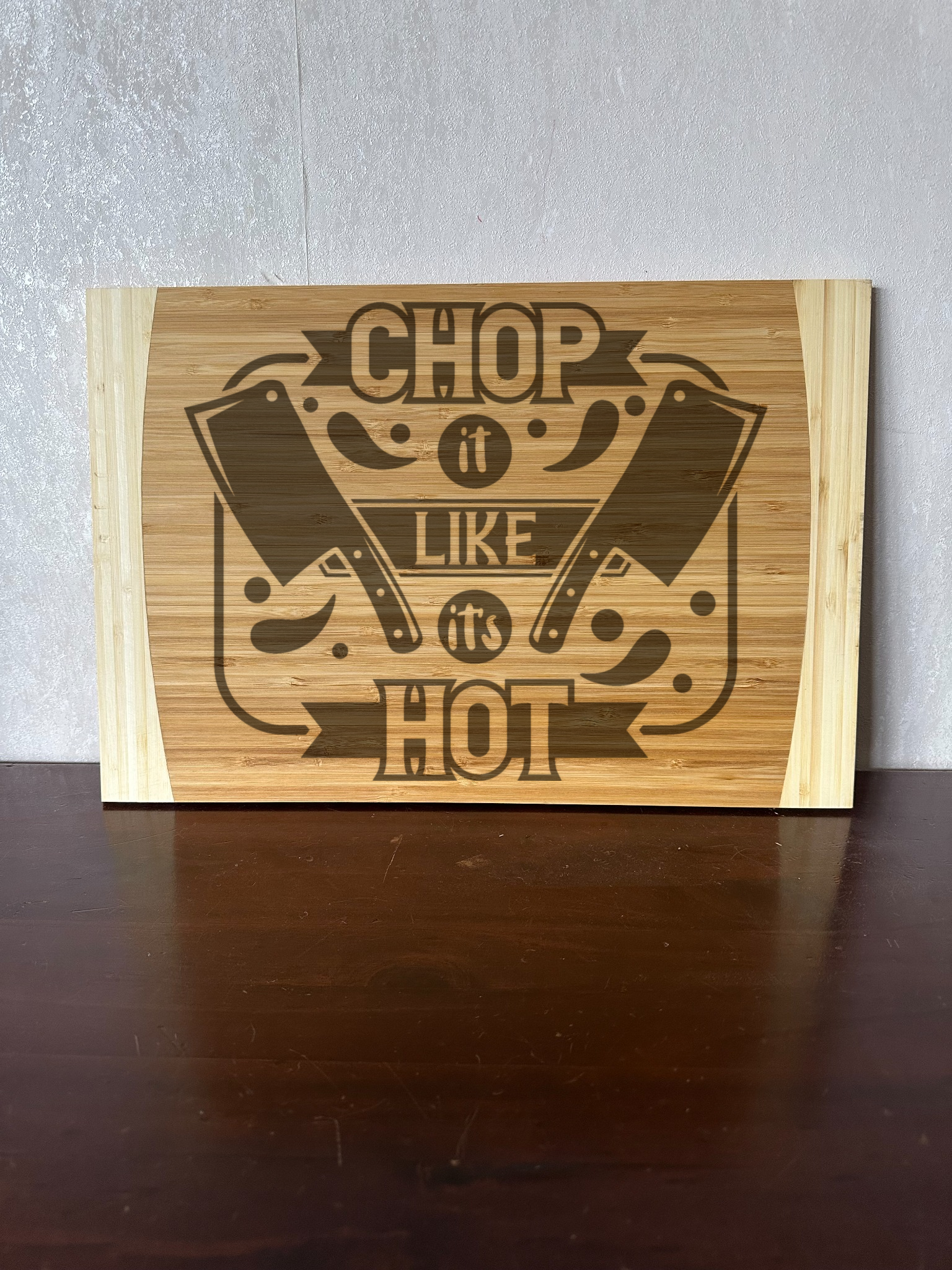 Curved Bamboo Chopping Board - Medium - Laser Wood Designs