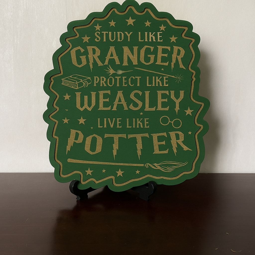 Study, Protect and Live - Laser Wood Designs