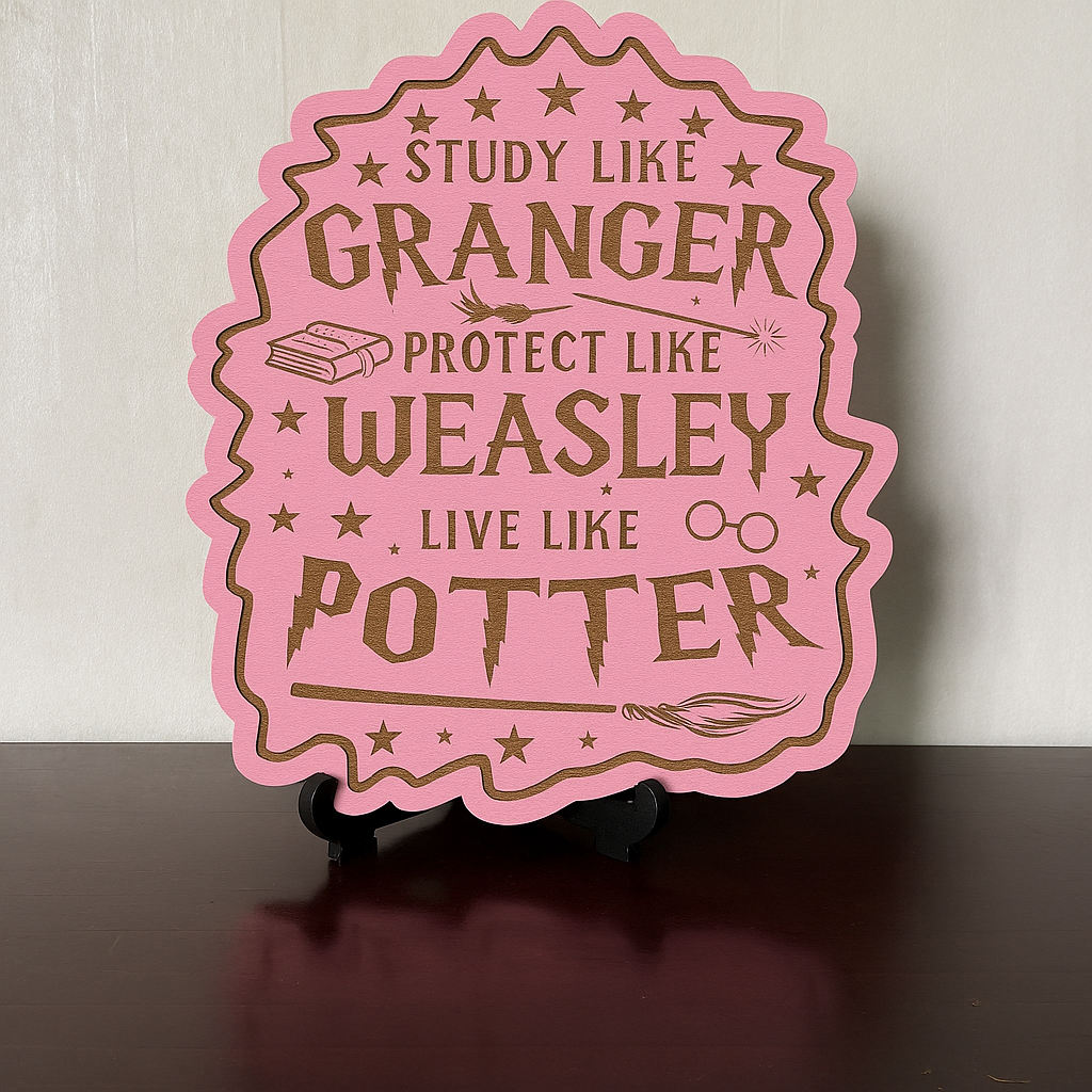 Study, Protect and Live - Laser Wood Designs