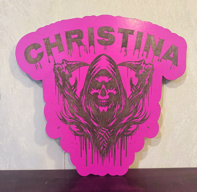 Reaper Name plaque - Laser Wood Designs