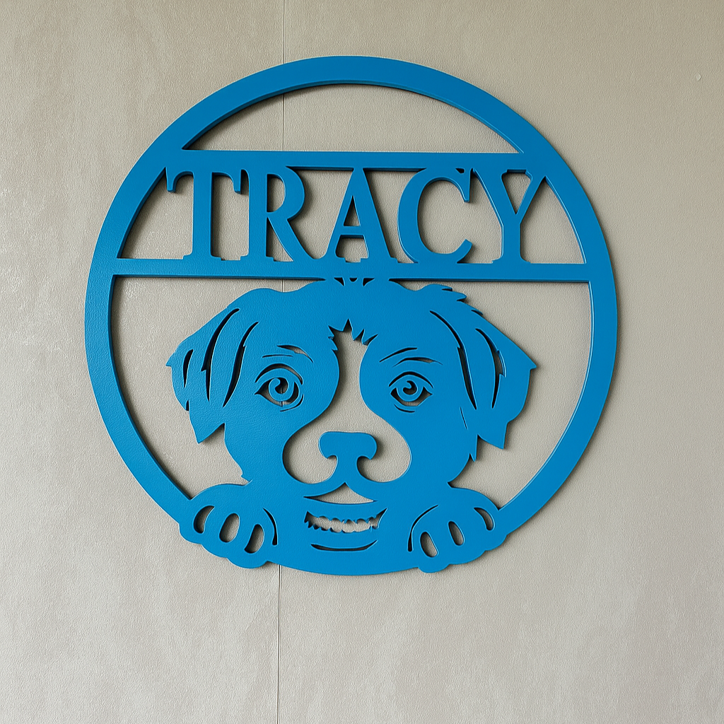 Puppy Name Wall Art - Laser Wood Designs