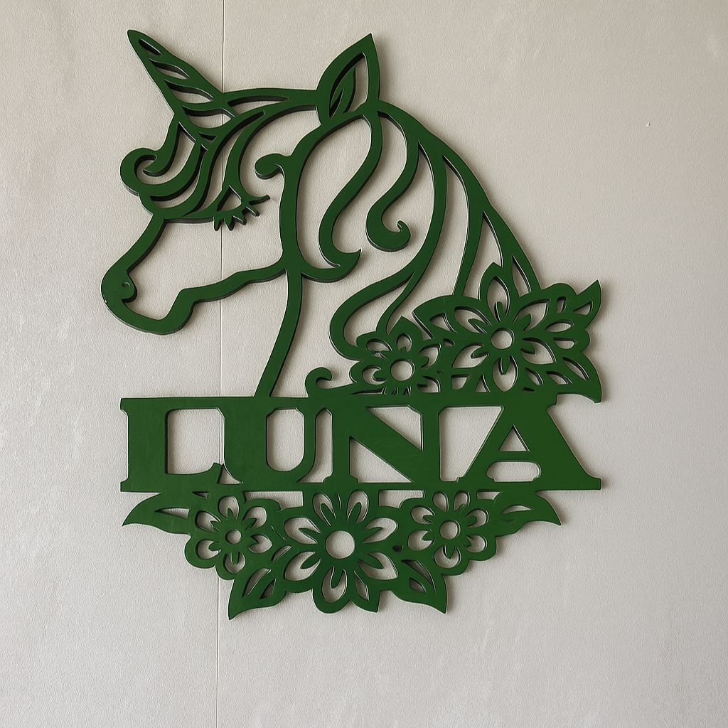 Unicorn name cut out - Laser Wood Designs