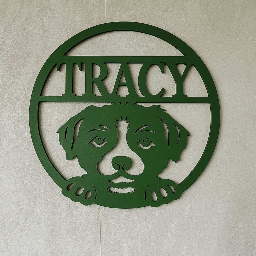 Puppy Name Wall Art - Laser Wood Designs