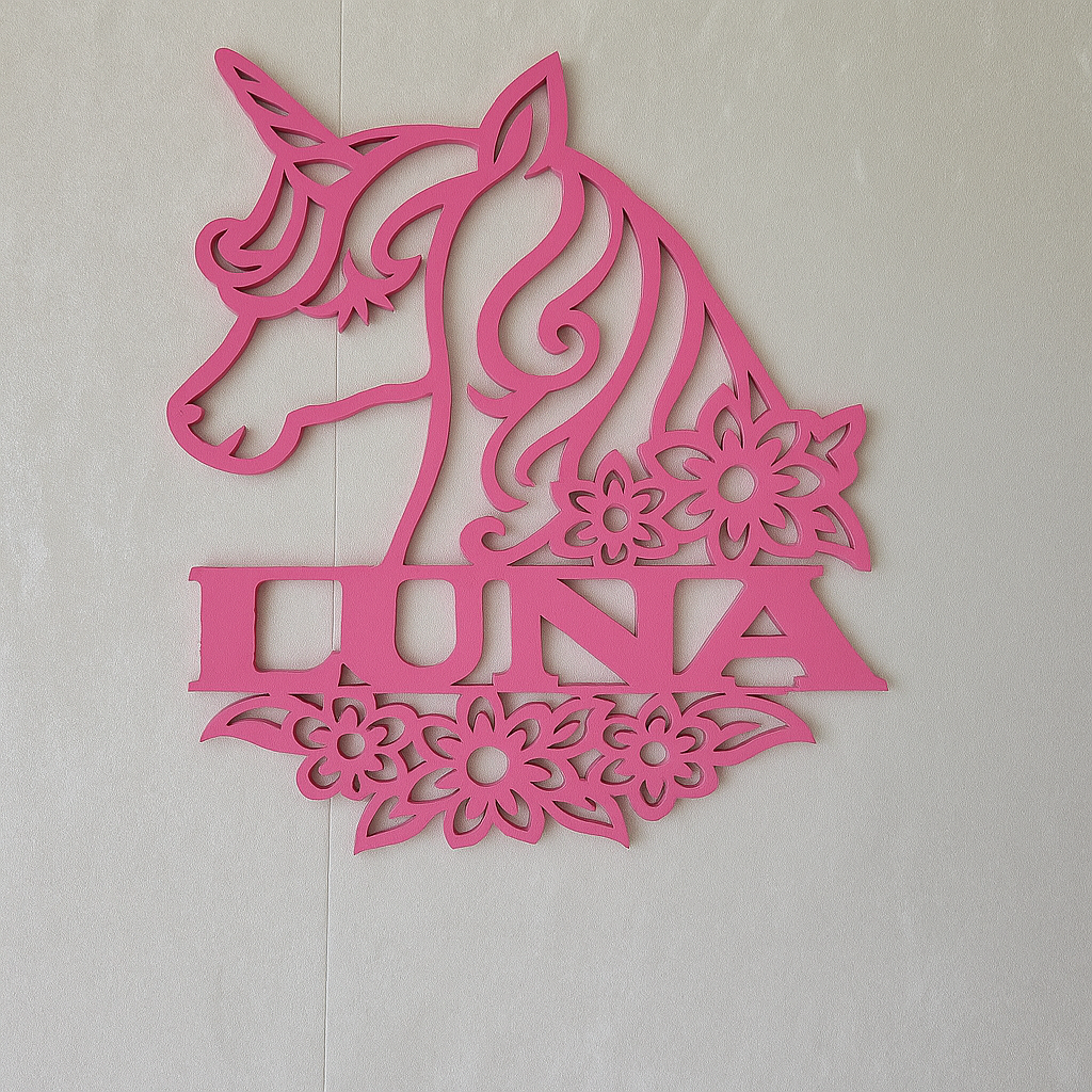 Unicorn name cut out - Laser Wood Designs