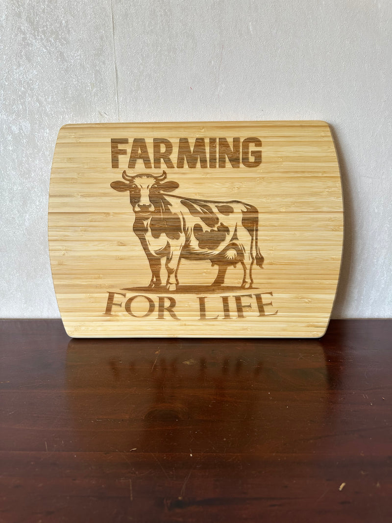 Natural bamboo chopping board Large - Laser Wood Designs