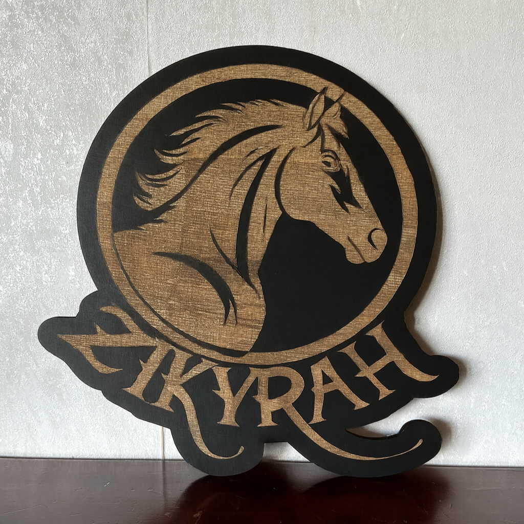 Horse Name Plaque - Laser Wood Designs