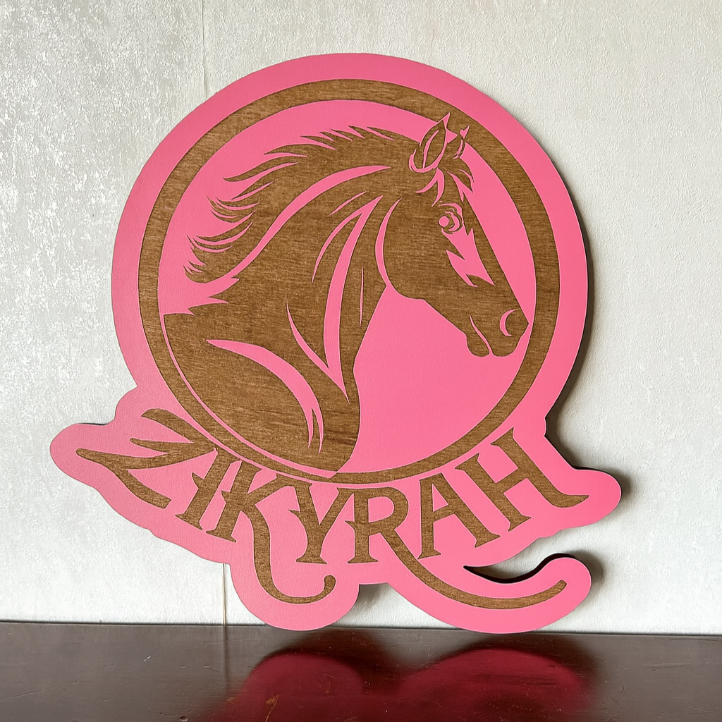 Horse Name Plaque - Laser Wood Designs