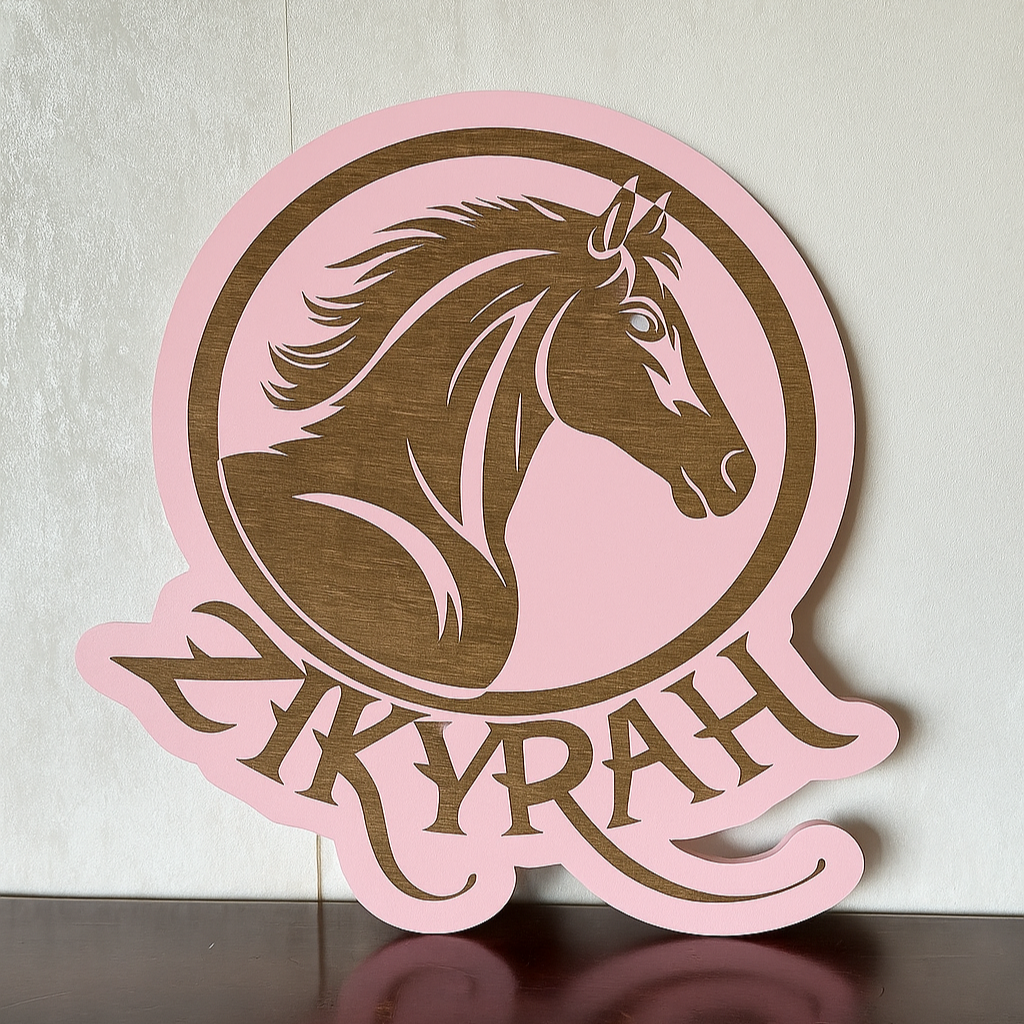 Horse Name Plaque - Laser Wood Designs