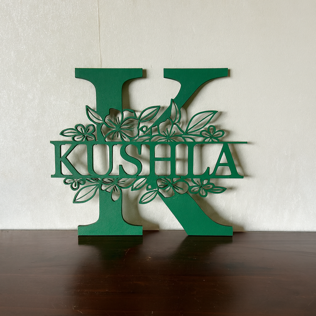 Floral Monogram - Landscape Style - Laser Wood Designs