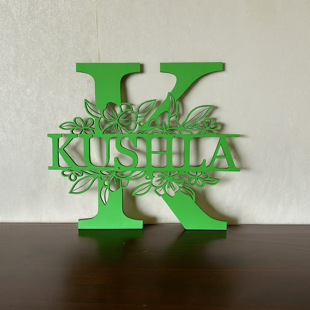 Floral Monogram - Landscape Style - Laser Wood Designs