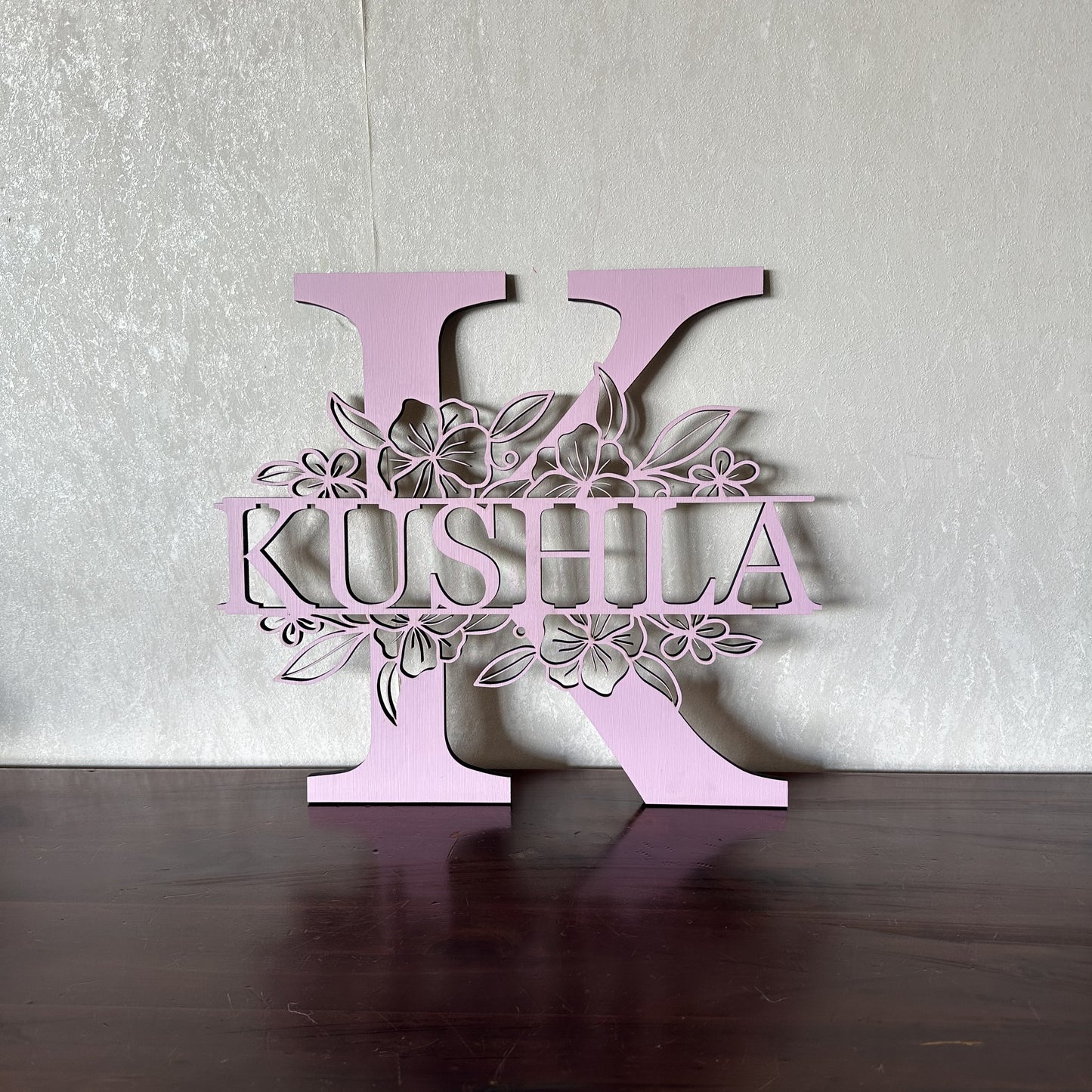 Floral Monogram - Landscape Style - Laser Wood Designs