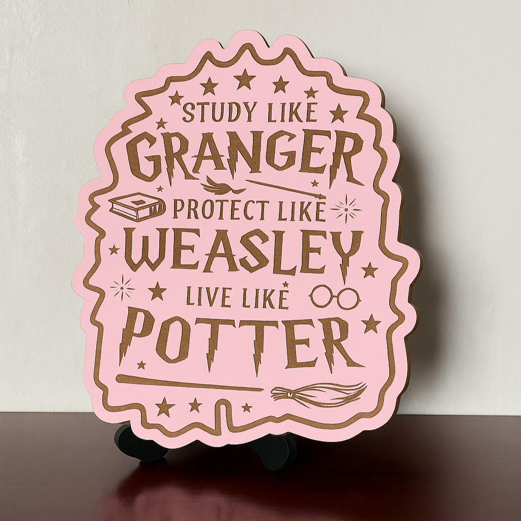 Study, Protect and Live - Laser Wood Designs