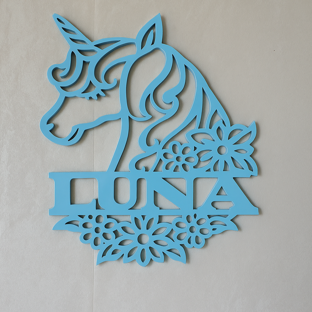 Unicorn name cut out - Laser Wood Designs
