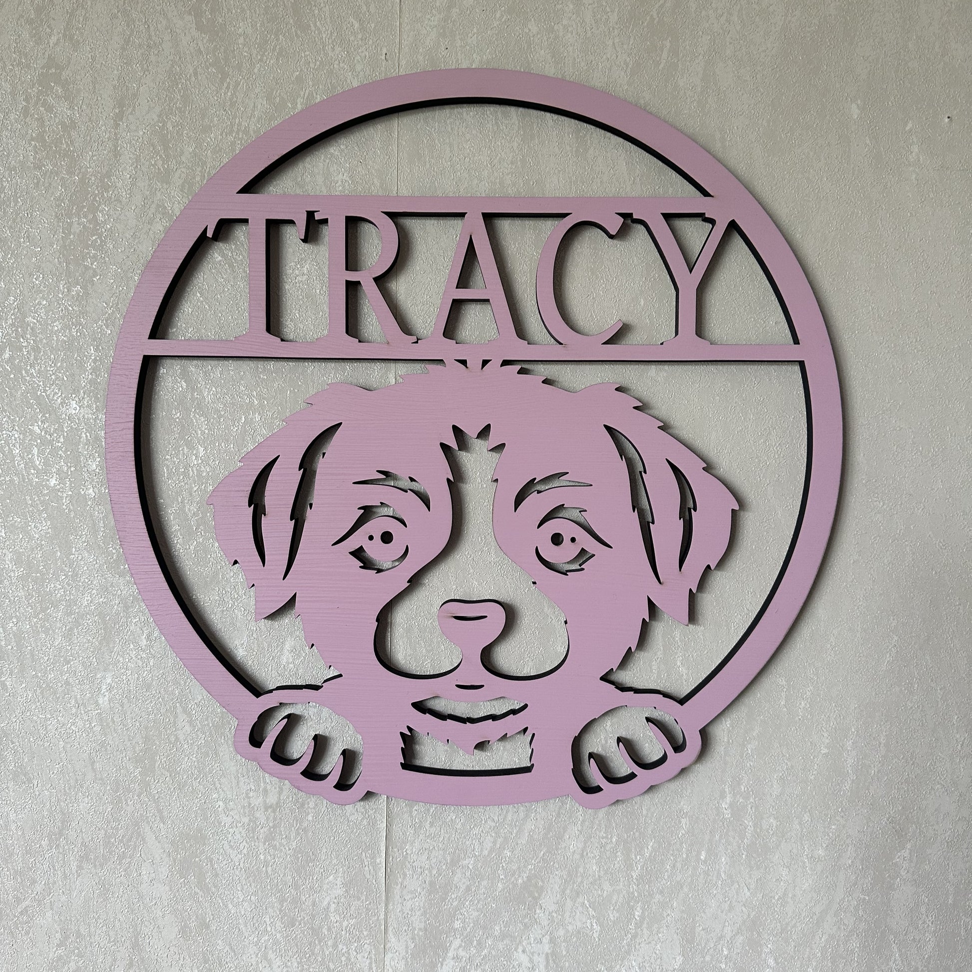 Puppy Name Wall Art - Laser Wood Designs