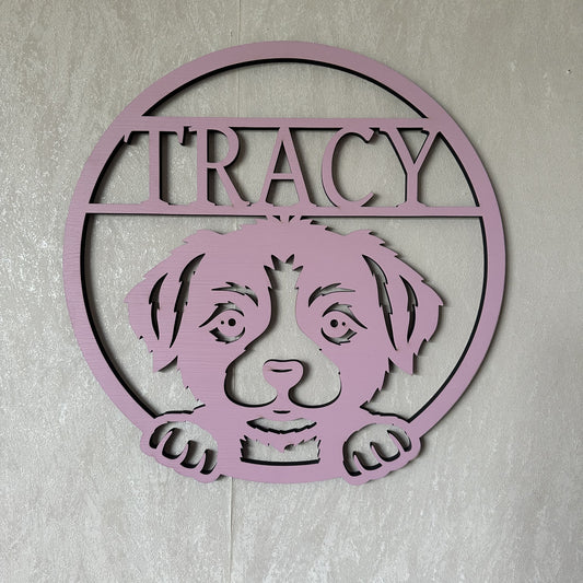 Puppy Name Wall Art - Laser Wood Designs