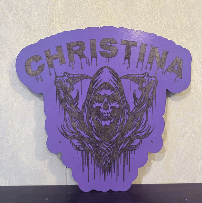 Reaper Name plaque - Laser Wood Designs