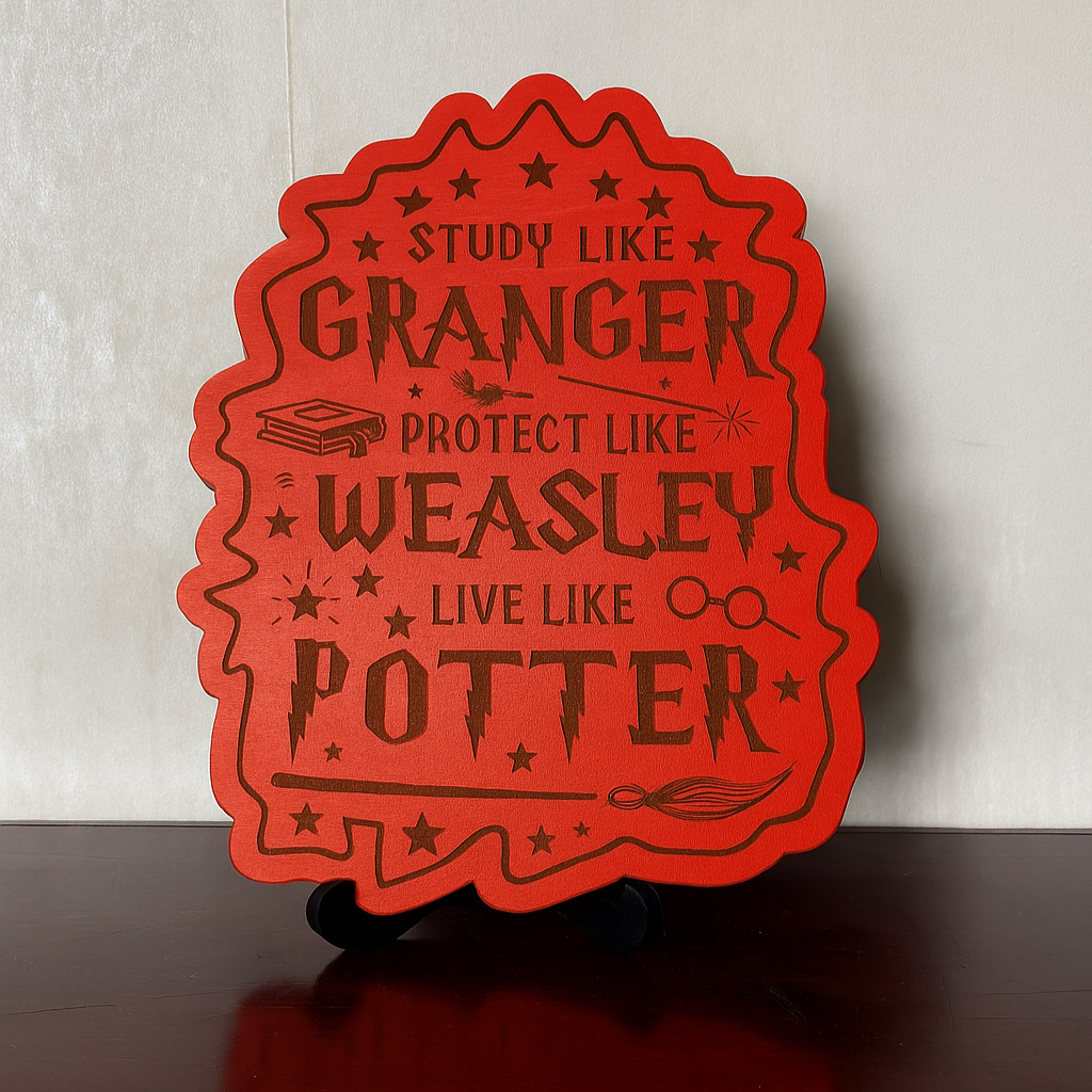 Study, Protect and Live - Laser Wood Designs