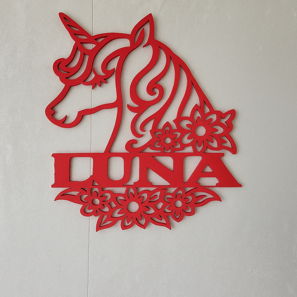 Unicorn name cut out - Laser Wood Designs