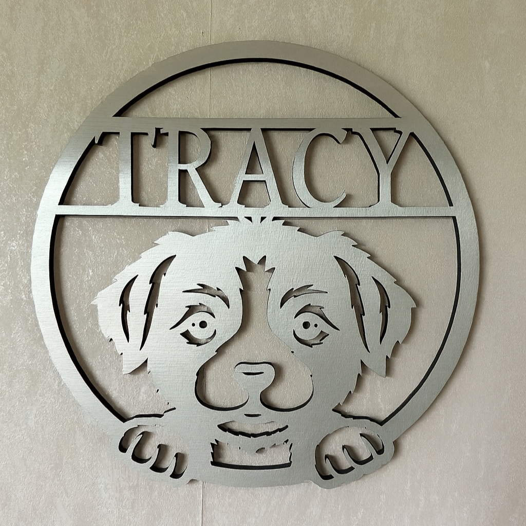 Puppy Name Wall Art - Laser Wood Designs