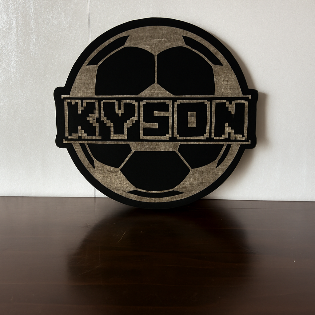 Soccer Ball Name - Laser Wood Designs