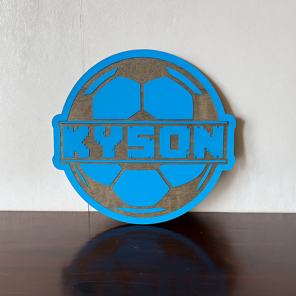 Soccer Ball Name - Laser Wood Designs