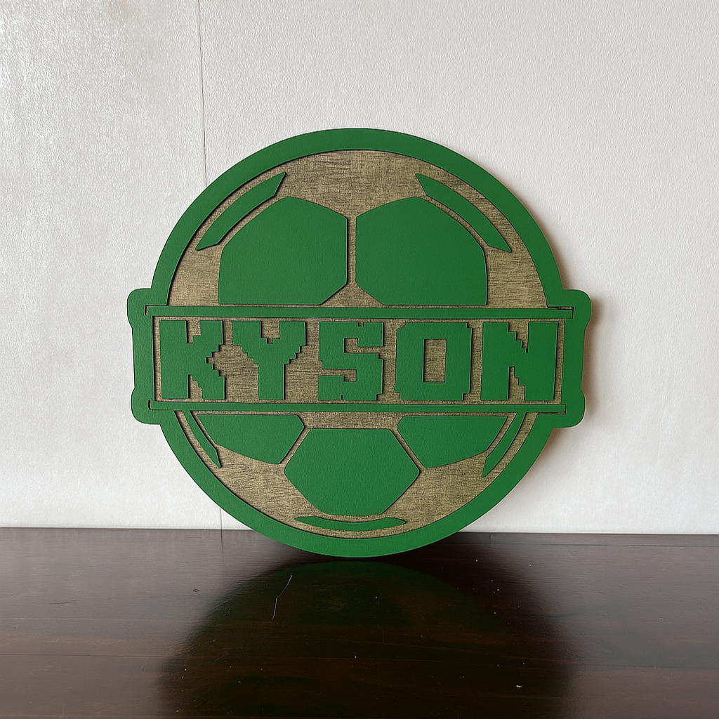 Soccer Ball Name - Laser Wood Designs