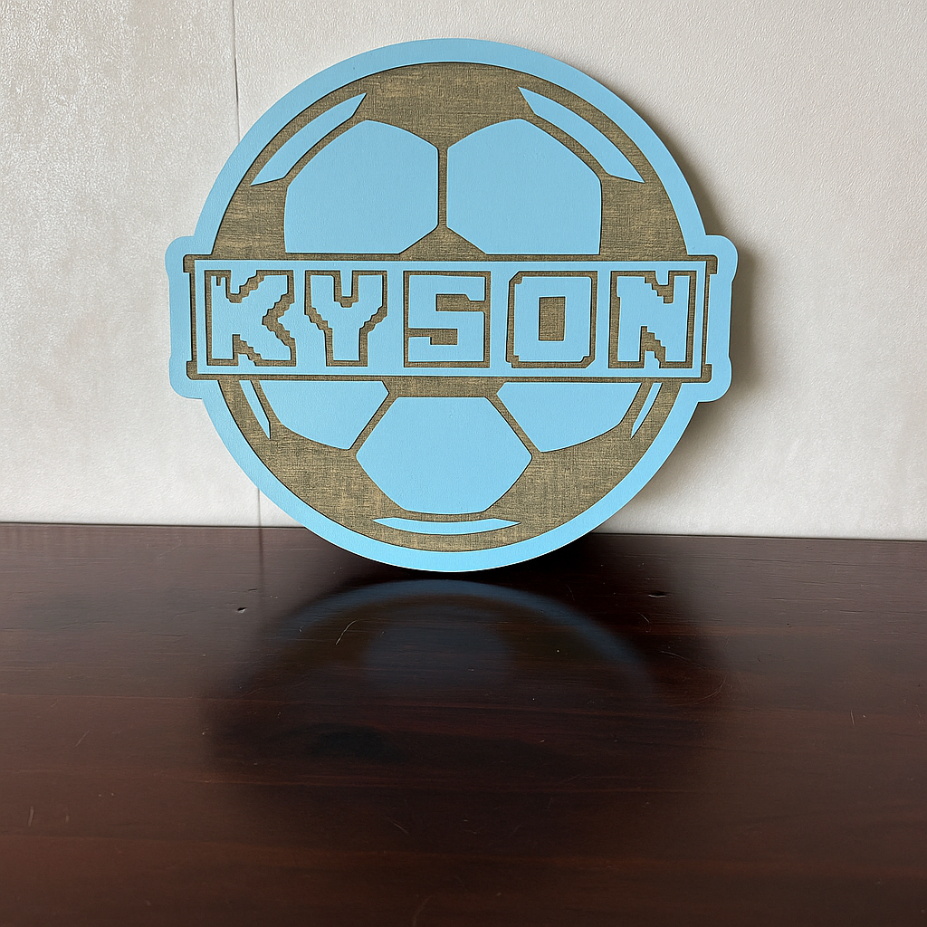 Soccer Ball Name - Laser Wood Designs
