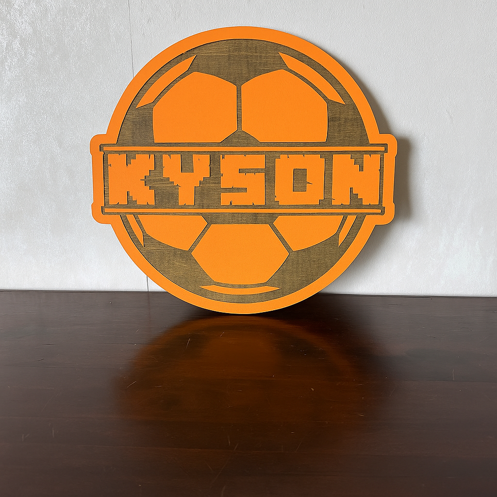 Soccer Ball Name - Laser Wood Designs