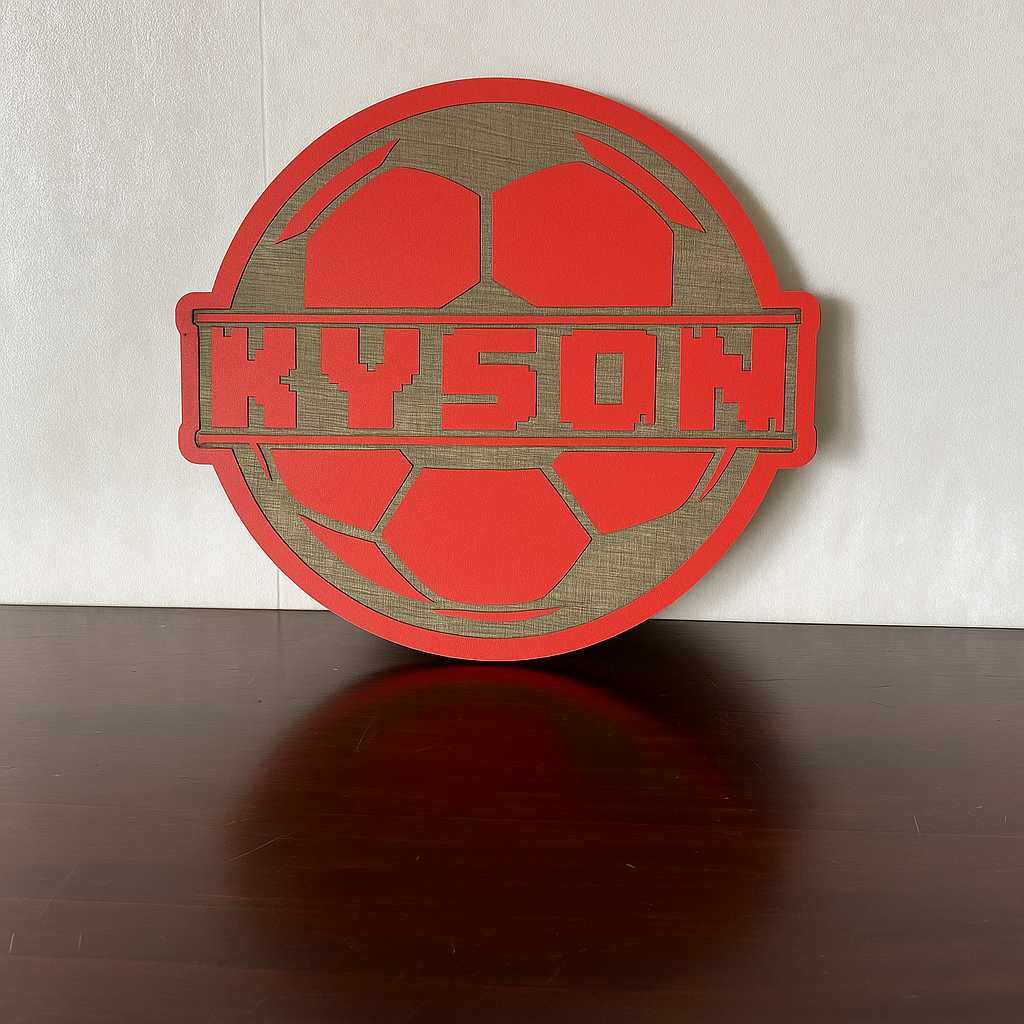 Soccer Ball Name - Laser Wood Designs