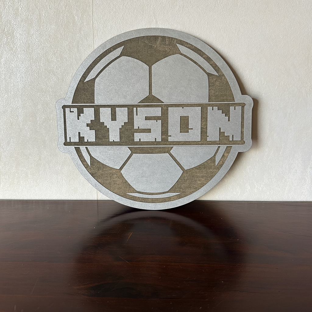 Soccer Ball Name - Laser Wood Designs