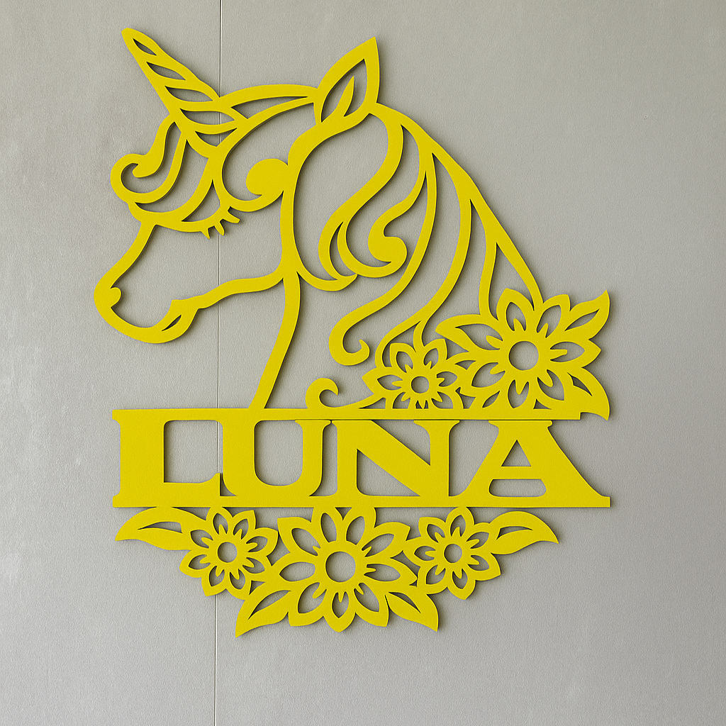 Unicorn name cut out - Laser Wood Designs